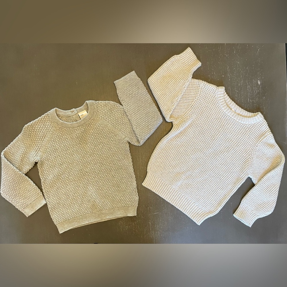2T Carter’s Boys Cotton Knit Gray Sweater Bundle